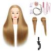 80% Real Hair Mannequin Head Training Head Manikin Cosmetology Doll Head for Hairdresser Practice Braiding Hair Styling with Clamp stand 26-28inch view 1