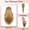 80% Real Hair Mannequin Head Training Head Manikin Cosmetology Doll Head for Hairdresser Practice Braiding Hair Styling with Clamp stand 26-28inch view 3