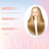 80% Real Hair Mannequin Head Training Head Manikin Cosmetology Doll Head for Hairdresser Practice Braiding Hair Styling with Clamp stand 26-28inch view 4