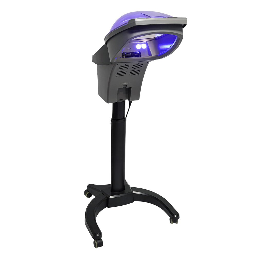 Bepritm 7 Light Hair Steamer, Standing Deep Conditioning Hair Steamer with Adjust Height & Wheels, 700W Hooded Micro Mist Ozone Scalp Hydration Steamer for Salons, Barbershops (Black)