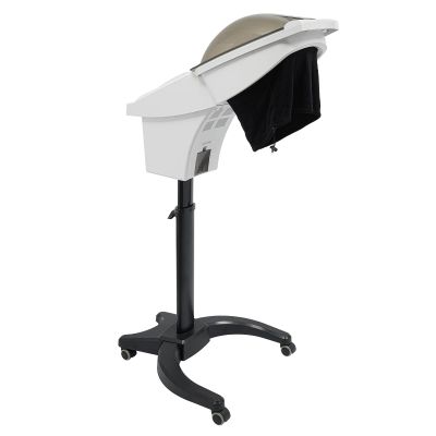 Bepritm 7 Light Hair Steamer, Standing Deep Conditioning Hair Steamer with Adjust Height & Wheels, 700W Hooded Micro Mist Ozone Scalp Hydration Steamer for Salons, Barbershops (White)