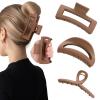 3 Pcs Matte Silicone Hair Clips Flexible Hair Claw Clips Cloud Clip Soft Bendable Hair Claw Clip for WomenCoffee view 1