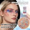 DAGEDA Red White and Blue Body Glitter Stick, Sparkly Face Glitter Makeup, 4th of July Outfits Accessories for Women, Shimmer Face Paint Stick, Fourth of July Independence Day Costumes Accessories view 2