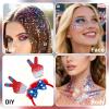 DAGEDA Red White and Blue Body Glitter Stick, Sparkly Face Glitter Makeup, 4th of July Outfits Accessories for Women, Shimmer Face Paint Stick, Fourth of July Independence Day Costumes Accessories view 4