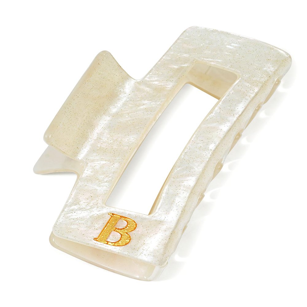 ACECHA 3.9" Gold Initial Claw Clip for Women Thick Hair, Strong Hold