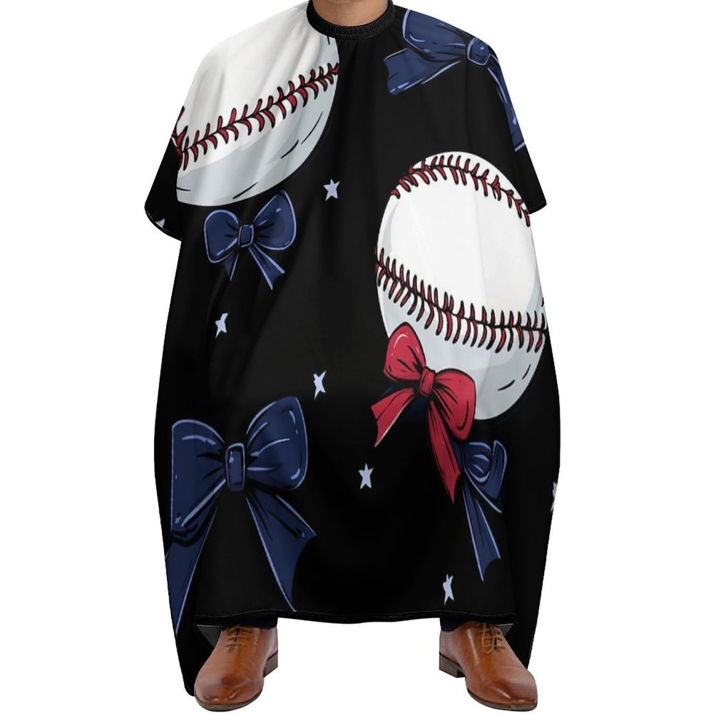 Baseball Bow Barber Cape Professional Hair Cutting Apron Hairdresser Cape for Men Women