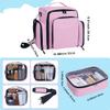 BODMZUANHO Train Case Makeup Bag Large Cosmetic Organizer with 3 Inner Removable Pouches Multifunctional Travel Makeup Artist Storage,Pink view 2