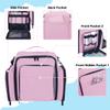BODMZUANHO Train Case Makeup Bag Large Cosmetic Organizer with 3 Inner Removable Pouches Multifunctional Travel Makeup Artist Storage,Pink view 3