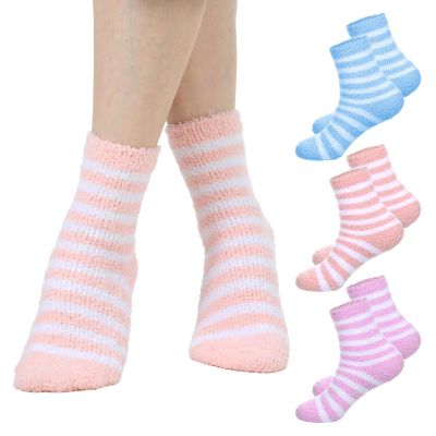 3 Pairs Aloe Infused Socks Lotion Socks Moisturizing Spa Socks Non Slip Coral Fleece Socks for Repairing Softening Dry Cracked Feet Infused Gel Sleeping