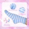3 Pairs Aloe Infused Socks Lotion Socks Moisturizing Spa Socks Non Slip Coral Fleece Socks for Repairing Softening Dry Cracked Feet Infused Gel Sleeping view 2