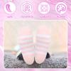 3 Pairs Aloe Infused Socks Lotion Socks Moisturizing Spa Socks Non Slip Coral Fleece Socks for Repairing Softening Dry Cracked Feet Infused Gel Sleeping view 4