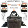 BaltFrist Rolling Makeup Bag with 4 Removable BagsTrolley Cosmetic Bag with 5pcs 360Rotating Wheels,Makeup Artist Travel Bag with Brushes Storage SectionBlack Diamond Grid view 3
