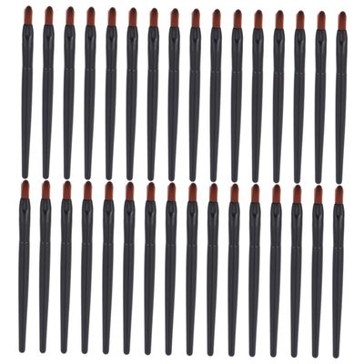 COOLHIYA 50pcs Portable Lip Brush Applicators Disposable Lip Gloss Brush for Precise Lipstick and Eye Makeup Lightweight Black Plastic Handle Skin-friendly Makeup Tool for Travel and