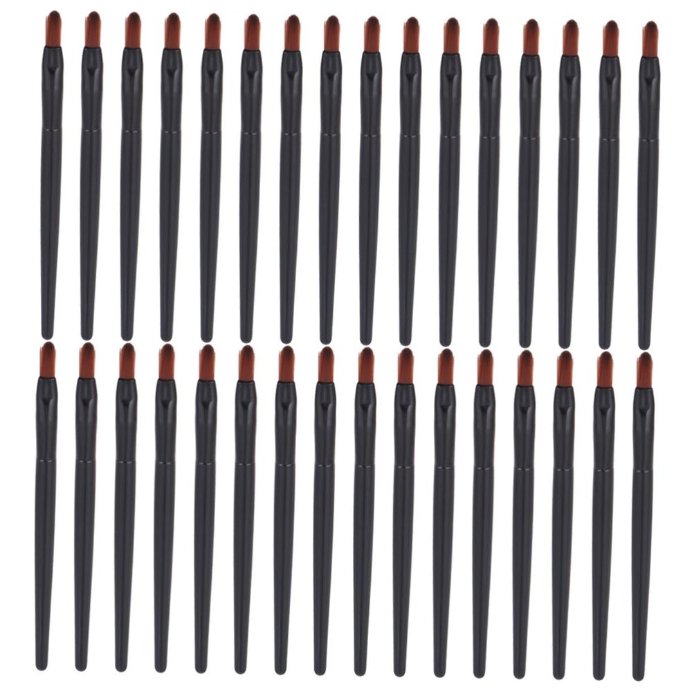 COOLHIYA 50pcs Portable Lip Brush Applicators Disposable Lip Gloss Brush for Precise Lipstick and Eye Makeup Lightweight Black Plastic Handle Skin-friendly Makeup Tool for Travel and