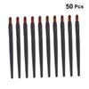 COOLHIYA 50pcs Portable Lip Brush Applicators Disposable Lip Gloss Brush for Precise Lipstick and Eye Makeup Lightweight Black Plastic Handle Skin-friendly Makeup Tool for Travel and view 4