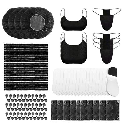 100 Pcs Tan Spray Tanning Essentials Kit: 20 Each Hair Nets, Nose Plugs, Sticky Spray Tan Feet Pads & Disposable Undergarments,Premium Quality Accessories for Salons