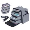 BODMZUANHO Train Case Makeup Bag Large Cosmetic Organizer with 3 Inner Removable Pouches Multifunctional Travel Makeup Artist Storage,Grey view 1