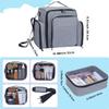 BODMZUANHO Train Case Makeup Bag Large Cosmetic Organizer with 3 Inner Removable Pouches Multifunctional Travel Makeup Artist Storage,Grey view 2