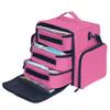 BODMZUANHO Train Case Makeup Bag Large Cosmetic Organizer with 3 Inner Removable Pouches Multifunctional Travel Makeup Artist Storage,Rose Red view 1