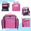 BODMZUANHO Train Case Makeup Bag Large Cosmetic Organizer with 3 Inner Removable Pouches Multifunctional Travel Makeup Artist Storage,Rose Red view 3