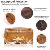 Xpanrous Personalized Toiletry Bag for Men, Engraved Name Initials Toiletry Bag, Customized Monogram Travel Shaving Dopp Kit for Groomsmen, Gift for Christmas, Birthday, Dad, Husband (Dark Brown) view 4