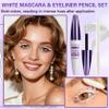 AOAZXBB White Mascara and Eyeliner Set 5D Coloured Mascara for Eyelashed, Volumizing Curling Defining Eye Lashes, Long-Lasting Waterproof White Makeup view 2