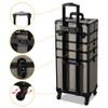 BYOOTIQUE Makeup Train Case Trolley w/Cube Case Cosmetic Organizer Rococo Gray view 4