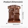 360 Rotating Makeup Organizer with Brush Holders, 3-Tier Square Countertop Vanity Organizer, Retro Wooden Makeup Storage for Cosmetics, Skincare, Perfume, Lipsticks, Bedroom view 2