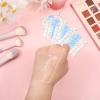 200 Pcs Disposable Adhesive Makeup Hand Palette Single Use Waterproof Makeup Mixing Palette Paper Adhesive Cosmetic Make Up Tape Transparent Cosmetic Tray Clear Foundation Mixing Tray for Women Girls view 3