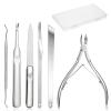 7-Piece Ingrown Toenail Remover Pedicure Tools Kit, Stainless Steel Toenail Clippers File and Lifters, Professional Pedicure Tool Under Nail Cleaner Grown Nails Removal view 1