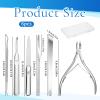 7-Piece Ingrown Toenail Remover Pedicure Tools Kit, Stainless Steel Toenail Clippers File and Lifters, Professional Pedicure Tool Under Nail Cleaner Grown Nails Removal view 2