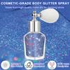 Hair and Body Glitter Spray, Shimmering Powder Sparkle Powder Makeup, Glitter Loose Sparkle Makeup for Body Highlighter,Festival Prom Rave Accessories (Blue) view 2