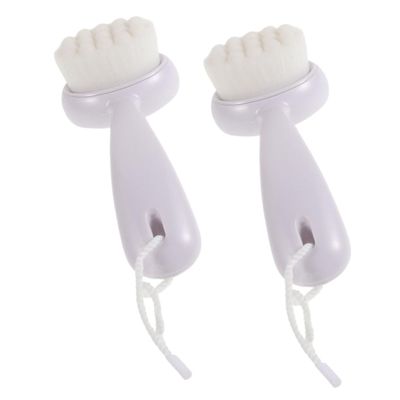 COOLHIYA 2pcs Manual Facial Cleansing Brush with Long Handle for Women Soft Bristle Face Exfoliator Deep Cleansing Blackhead Removal Skin Exfoliator for Face