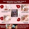 BOBISUKA Fake Blood Set + Scar Tattoos + Black & Sally Blue Face Paint Makeup Kit for Halloween SFX Makeup, Cosplay, Parties, Theater & Stage view 4