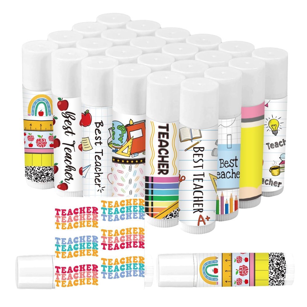 50 Pack Valentines Teacher Appreciation Gifts Bulk Lip Balms Teacher Staff Team Valentines Day Thank You Gift Valentines Day Gifts for Women Men Volunteer School Classroom Teacher Gifts (Classical)