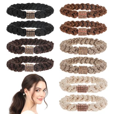 10PCS High Elastic Hair Ties for Women, Boho Hair Ties for Thick Hairs Braided, No Damage High Ponytail Holders for Girls, Braided Hairs Bands 5 Colors