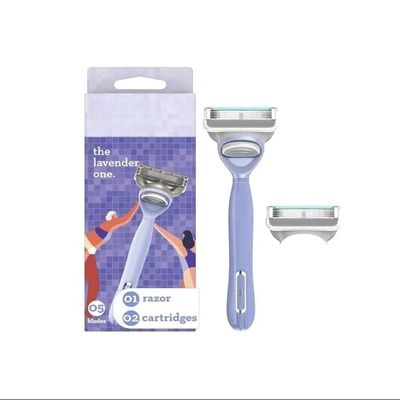 Razo'r for Women, 5 blades, Manual Razo'r, Handle +2 Blade Razo'r Refills, 44 Smooth Shaves. Pack of 1