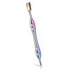Cuticle Pusher Trimmer with Fork Pro Anti-Slip Nail Pusher and Dead Skin Cutter Stainless Steel Tool 2 in 1 Cuticles Stick for Manicures and Pedicures, Rainbow view 1