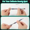 Cuticle Pusher Trimmer with Fork Pro Anti-Slip Nail Pusher and Dead Skin Cutter Stainless Steel Tool 2 in 1 Cuticles Stick for Manicures and Pedicures, Rainbow view 4