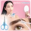 4 Pcs Small Eyebrow Grooming Scissor Lash Scissors Eyebrow Clippers Curved Straight Trimmer Scissor Eyelash Scissors for False Eyelashes with Protective Cover for Facial Nose Hair Women Pink Blue view 3