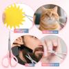 4 Pcs Small Eyebrow Grooming Scissor Lash Scissors Eyebrow Clippers Curved Straight Trimmer Scissor Eyelash Scissors for False Eyelashes with Protective Cover for Facial Nose Hair Women Pink Blue view 4