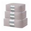 3PCS Non Woven Quilt Clothes Storage Bag Foldable Duvet Clothes Organizer Large Capacity Closet Wardrobe(Gray-L) view 1