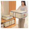 3PCS Non Woven Quilt Clothes Storage Bag Foldable Duvet Clothes Organizer Large Capacity Closet Wardrobe(Gray-L) view 2