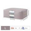3PCS Non Woven Quilt Clothes Storage Bag Foldable Duvet Clothes Organizer Large Capacity Closet Wardrobe(Gray-L) view 3