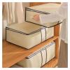 3PCS Non Woven Quilt Clothes Storage Bag Foldable Duvet Clothes Organizer Large Capacity Closet Wardrobe(Gray-L) view 4