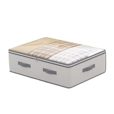 3PCS Large Collapsible Underbed Storage With Clear Window And Zip Breathable Blanket Storage Bag Multi Purpose Bedroom Storage Drawer(L100x25x18cm)