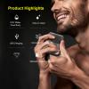 Ymiko Electric Foil Trimmer, Floating Heads IPX7 Cordless Mini Beard Trimmer for Men with Magnet Dust Cover Lightweight ABS Travel Grooming Tool (Gray) view 2