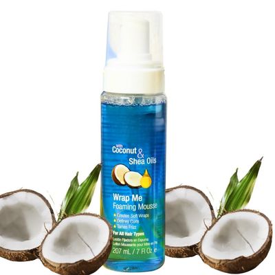 Foaming Curl Mousse with Coconut & Shea Oils  Natural, Curly, Wavy, or Relaxed Hair for Moisture, Hold & Shine Without Flaking, 7 oz