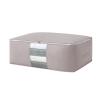 3PCS Foldable Storage Bag Non-Woven Clothing Organizer Wardrobe Closet Clothes Organizer Pillow Quilt Blanket Home Storage Bags(Gray,70x50x26cm) view 1