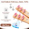 Nail Stand for Press Ons, Nail Holder for Painting Nails, Press on Nail Holder and Double-sided Tape, 1 Heart Acrylic Magnetic Fake Nail Stands for Nail Art DIY Display Home Salon Supplies(Silver) view 3